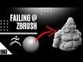 7 Minutes of FAILING in ZBrush to Photoshop :/ - Part of the Growing Process?