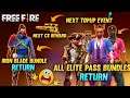 All Elite Pass Bundles Return || Iron Blade Bundle Return || Next Topup Event || Garena Free Fire