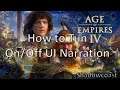 How to turn Off/On UI (User Interface) Narration in Age of Empires IV