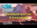 Flight Simulator 2020 - Detailed airport list & marketplace || Shep Rambles s03e17