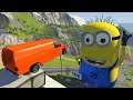 High Speed Jumps Over Giant Minions (Crash Test) - BeamNG.drive Insane Jumps Crashes