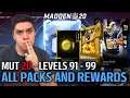 Level 91-99 ALL Packs and Rewards! | Madden 20 Ultimate Team