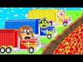 The Floor is Lava #2. Super Trucks | Lion Family | Cartoon for Kids