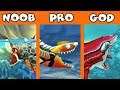 NOOB vs PRO vs GOD (HUNGRY SHARK WORLD)
