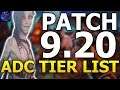 Patch 9.20 Rundown ADC TIER LIST! (League Of Legends) Let's Talk Jinx #150