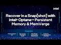 Recover in a Snap[shot] with Intel® Optane™ Persistent Memory & MemVerge | SIGGRAPH 2021