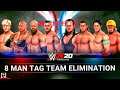 WWE 2K20 8 Man Elimination Tag Team Match Gameplay