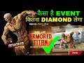 ARMORED TITAN EVENT FREE FIRE Me Kitne Diamond Lagega | New Attack on Titan Bundle Armored Bullseye