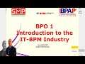 Fundamentals of BPO 1 - Lecture 1, Introduction to the IT-BPM Industry
