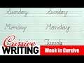 How to Write Week in Cursive - Cursive Writing | Cursive Handwriting Letters