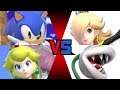 SSBU - Sonic and Peach vs Fake Rosalina & Luma and Fake Piranha Plant