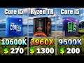 Core i5 10600K vs Ryzen TR 3960X vs Core i5 9600K | PC Gaming Benchmark Test