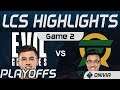 EG vs FLY Highlights Game 2 Playoffs Round 1 LCS Spring 2020 Evil Geniuses vs Flyquest by Onivia