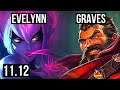 EVELYNN vs GRAVES (JUNGLE) | 77% winrate, 9/1/9, Legendary | KR Master | v11.12