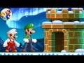 Mario Bros & Luigi vs Perigos da Neve em New Super Mario Bros U Deluxe