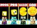 Minecraft Battle: INSIDE SUN BASE HOUSE BUILD CHALLENGE - NOOB vs PRO vs HACKER vs GOD / Animation