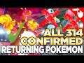 ALL 314 CONFIRMED Returning Pokemon in Sword & Shield. Galar Pokedex Leaked