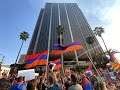 American guys held Armenia.We are against war.Los Angeles.