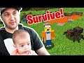 FATHER SON MINECRAFT SURVIVAL TIME!