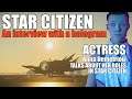 Star citizen interview with actress for Xeno threat event and the hologram in  on Microtech