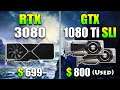 RTX 3080 10GB vs GTX 1080 Ti SLI 2*11GB | Test in 13 PC Games