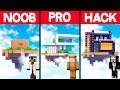 Minecraft Battle: FLOATING ISLAND BASE ON SKY BUILD CHALLENGE in Minecraft! NOOB vs PRO vs HACKER