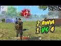 Hit 2 AWM Solo vs Squad Awesome Gameplay - Garena Free Fire