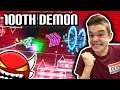 COMPLETING MY 100TH DEMON IN GEOMETRY DASH.