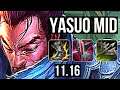YASUO vs RENEKTON (MID) | Quadra, 2.3M mastery, 9/1/3, Legendary, 400+ games | BR Master | v11.16