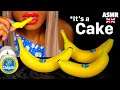 ASMR EATING REALISTIC CAKE BANANA FRUIT, EDIBLE SKINS, CHOCOLATE, OREO CAKE CUTTING, MUKBANG 먹방