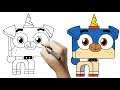 how to draw puppycorn | from UniKitty | Step by step