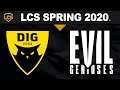 DIG vs EG - LCS 2020 Spring Split Week 1 Day 2 - Dignitas vs Evil Geniuses