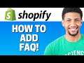 How To Add FAQ to Shopify 2021