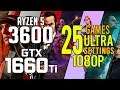 Ryzen 5 3600 + GTX 1660Ti in 25 games ultra settings 1080p benchmarks!