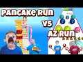 Pancake Run vs AZ Run Gameplay and Review (iOS and Android Mobile Game)