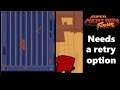 Super Meat Boy Forever's Fatal flaw: The lack of retry from last checkpoint option.