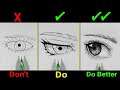 Don't Vs Do Vs Do Better | How to draw Eyes ( Using only 1 Cheap PEN)