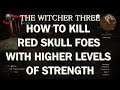 The Witcher 3 , How To Kill Red Skull Enemies Stronger Than You .