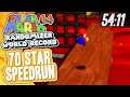 Super Mario 64 Randomizer 70 Star Speedrun in 54:11 Former World Record