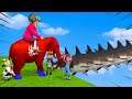 GTA 5 Funny Ragdolls Scary Teacher 3D Elephant On Shark Bridge Parkour JumpsFails (Euphoria physics)