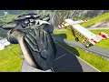 High Speed Car Jumps Over Spaceship - BeamNG drive
