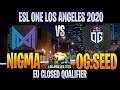 Nigma vs OG.Seed | Bo2 | Group EU Closed Qualifier ESL ONE LOS ANGELES | DOTA 2 LIVE
