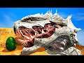Roubando Ovos Da Gigantesca Serpente Branca do Deserto! Baby Godzilla Ark Survival Evolved - Dinos