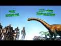 500 Humans VS All ARK Dinosaurs | Cantex