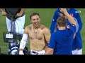 Conforto goes shirtless after Walk off win.