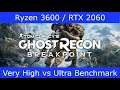 Ghost Recon Breakpoint Benchmark Ryzen 3600 RTX 2060 Very High vs Ultra Presets 1440p