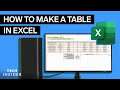 How To Make A Table In Excel