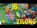 16 KILL! Zilong Jungle Monster  Top  Global Zilong Best Build  - Mobile Legends Bang Bang