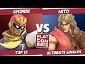 Flat Combats 1 Top 12 - RG | Andrik (Captain Falcon) Vs. CSE MzT | Nito (Ken) SSBU Smash Ultimate