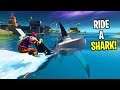 How to RIDE A SHARK IN FORTNITE! (EASY METHOD) (SEASON 3)